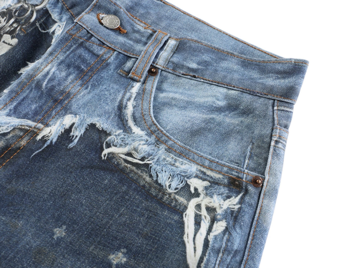 Acne Studios Distressed Wide‑Leg Denim Jeans