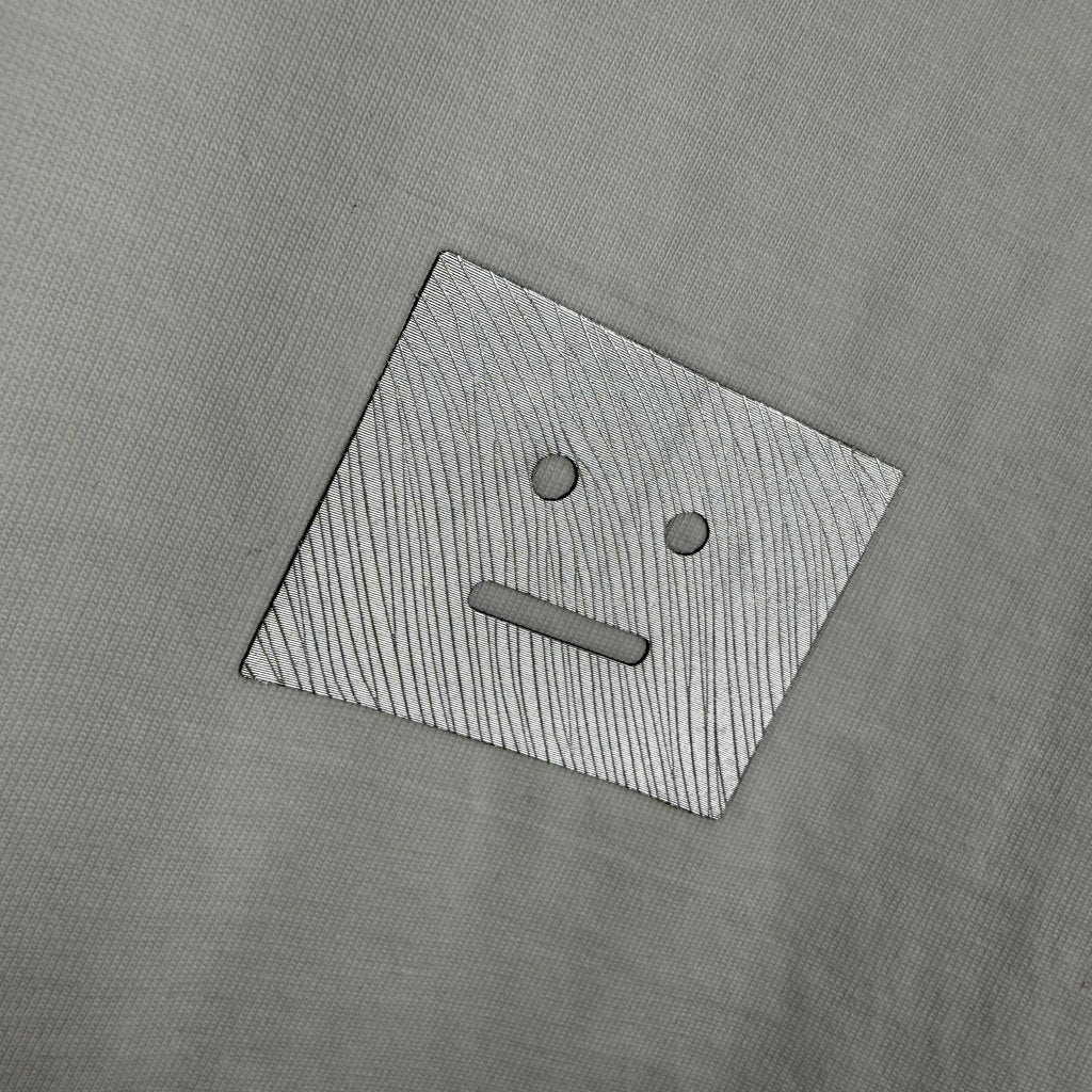 Acne Studios Square Patch‑Detail Distressed‑Trim Crew‑Neck Short‑Sleeve T‑Shirt