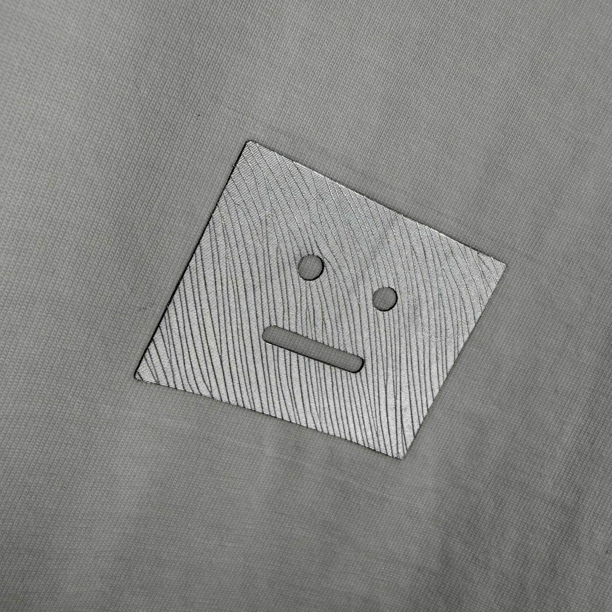 Acne Studios Square Patch‑Detail Distressed‑Trim Crew‑Neck Short‑Sleeve T‑Shirt