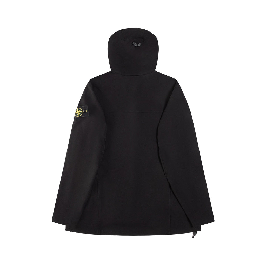 Stone Island Hooded Soft-Shell Jacket with Zip Pockets and Compass Badge