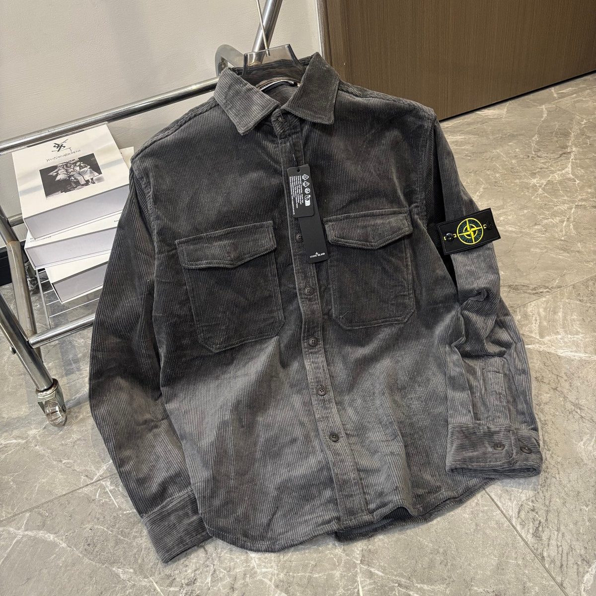 Stone Island Fine-Wale Corduroy Overshirt with Compass Badge