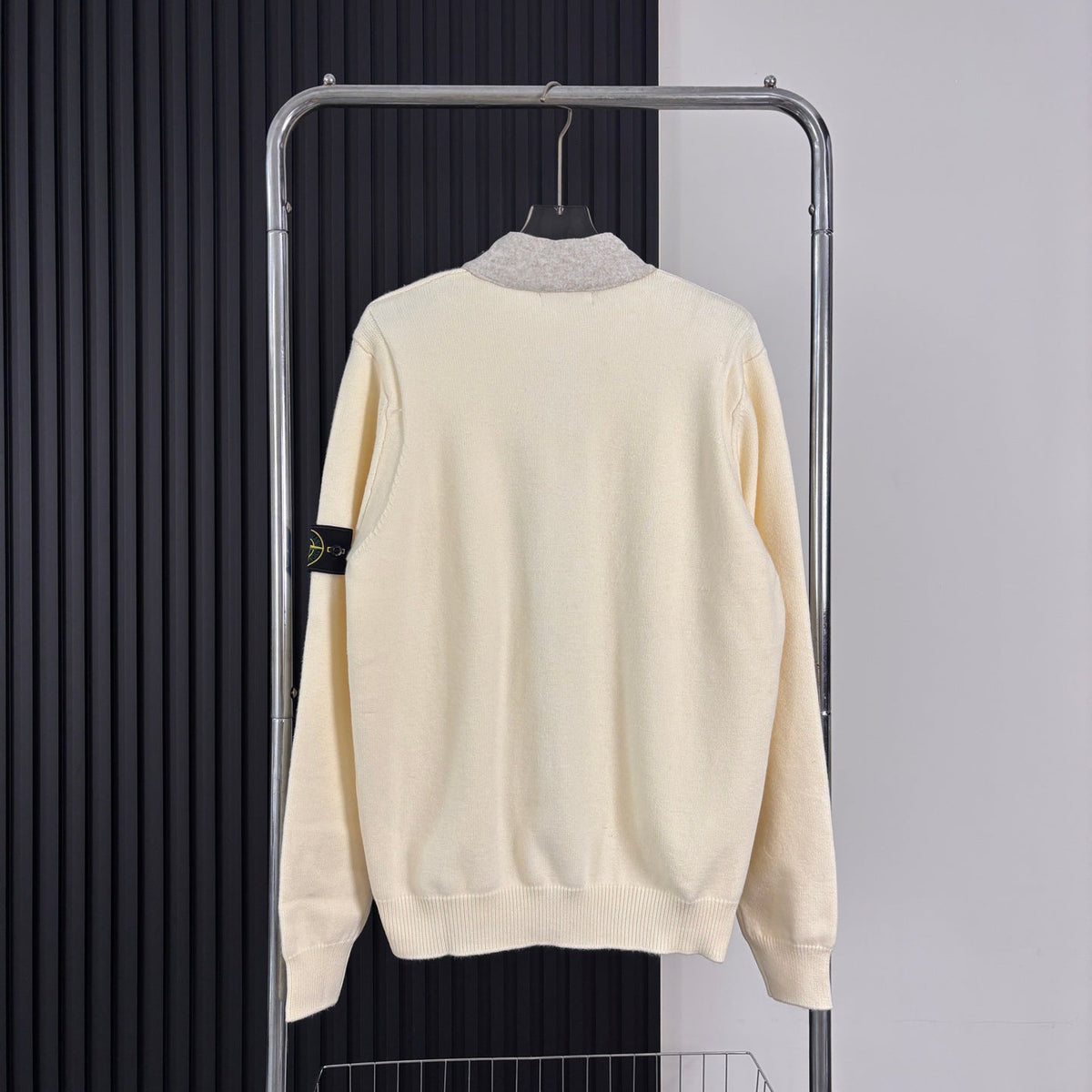 Stone Island Button-Front Knit Cardigan with Compass Badge
