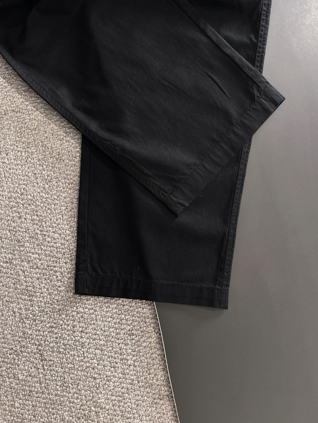 Men's Black Wide‑Leg Cargo Pants, Multi Pockets Rider Embroidery Casual Trousers