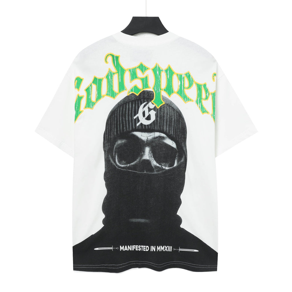 Godspeed Balaclava Skull Double‑Sided Vintage Short‑Sleeve Tee
