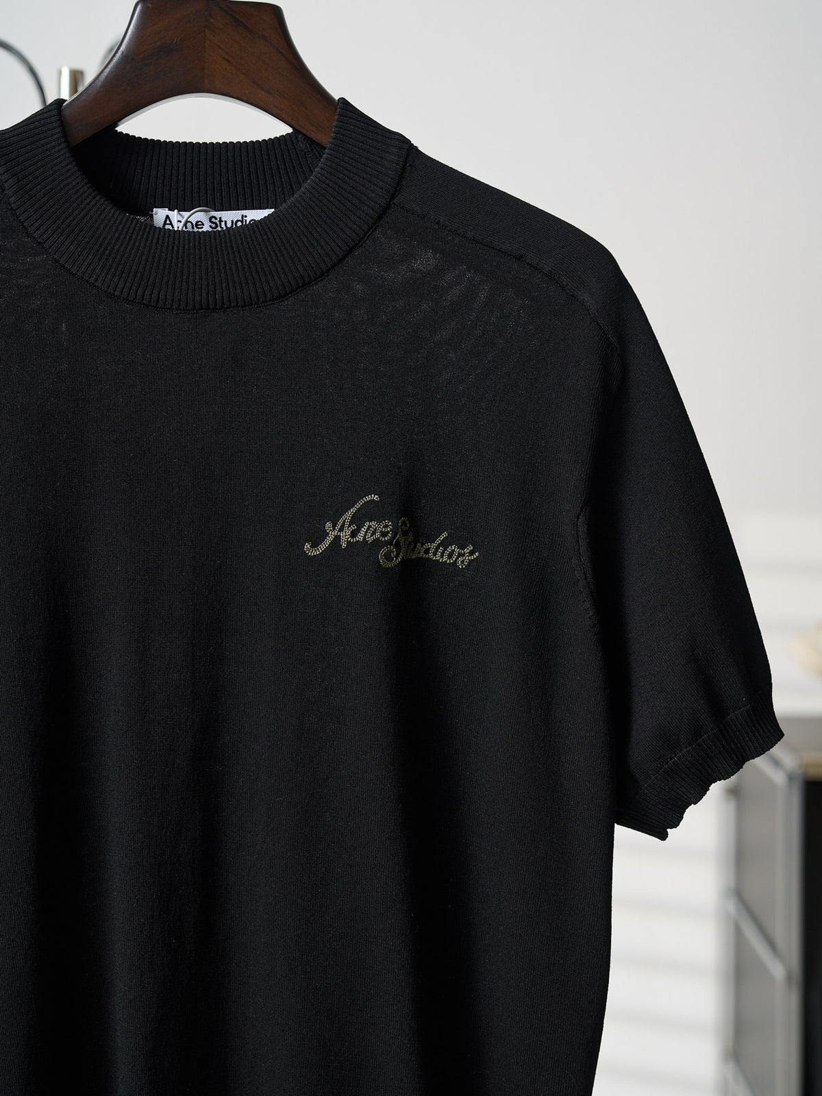 Acne Studios Short‑Sleeve Knit Crew Neck Top