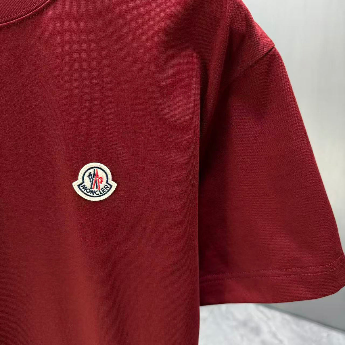 Moncler Badge Essential T-Shirt Burgundy