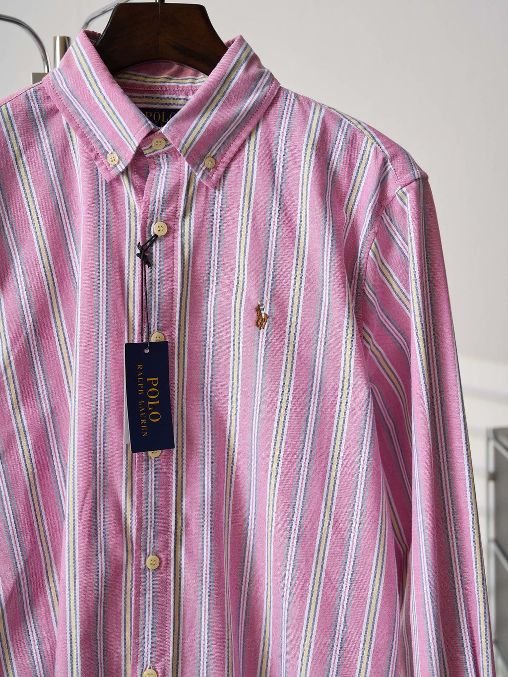 Ralph Lauren Men's Long‑Sleeve Vertical Striped Button‑Down Shirt