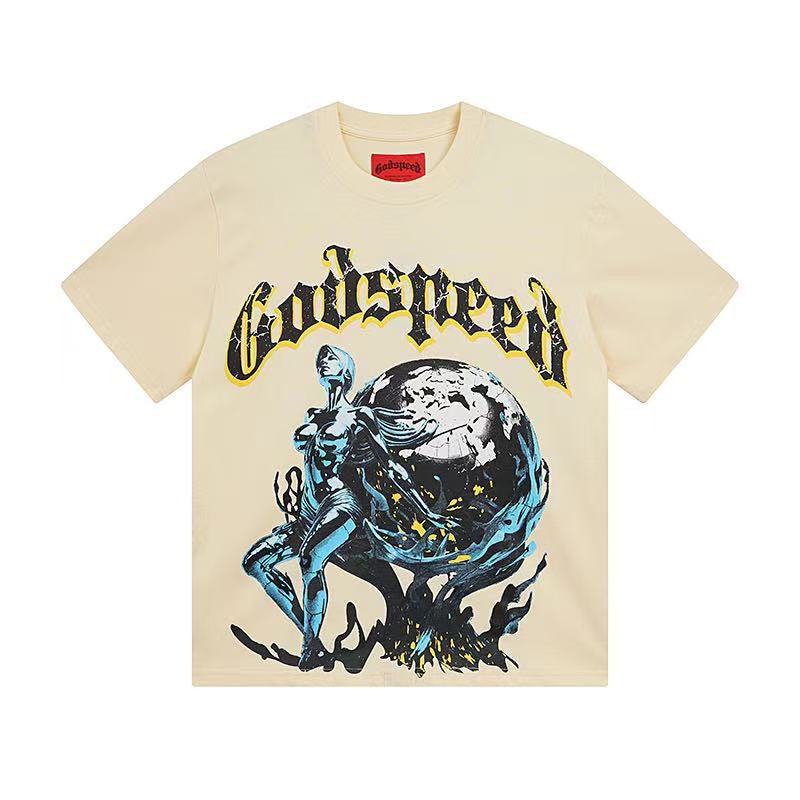 Godspeed Atlas Globe Vintage T‑Shirt Oversized Streetwear Graphic Tee
