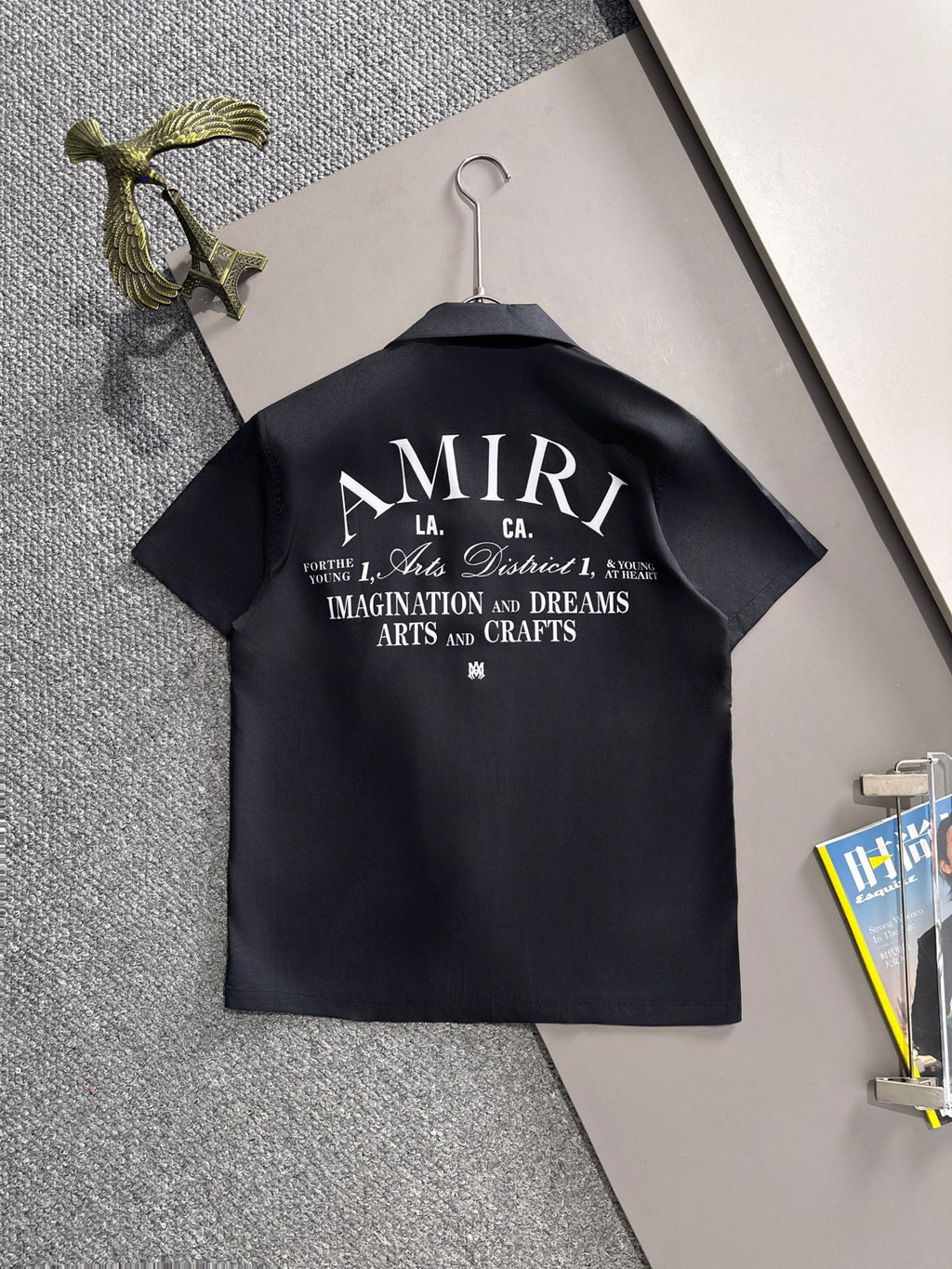 AMIRI Arts District Arch Logo Camp Collar Shirt and Shorts Set