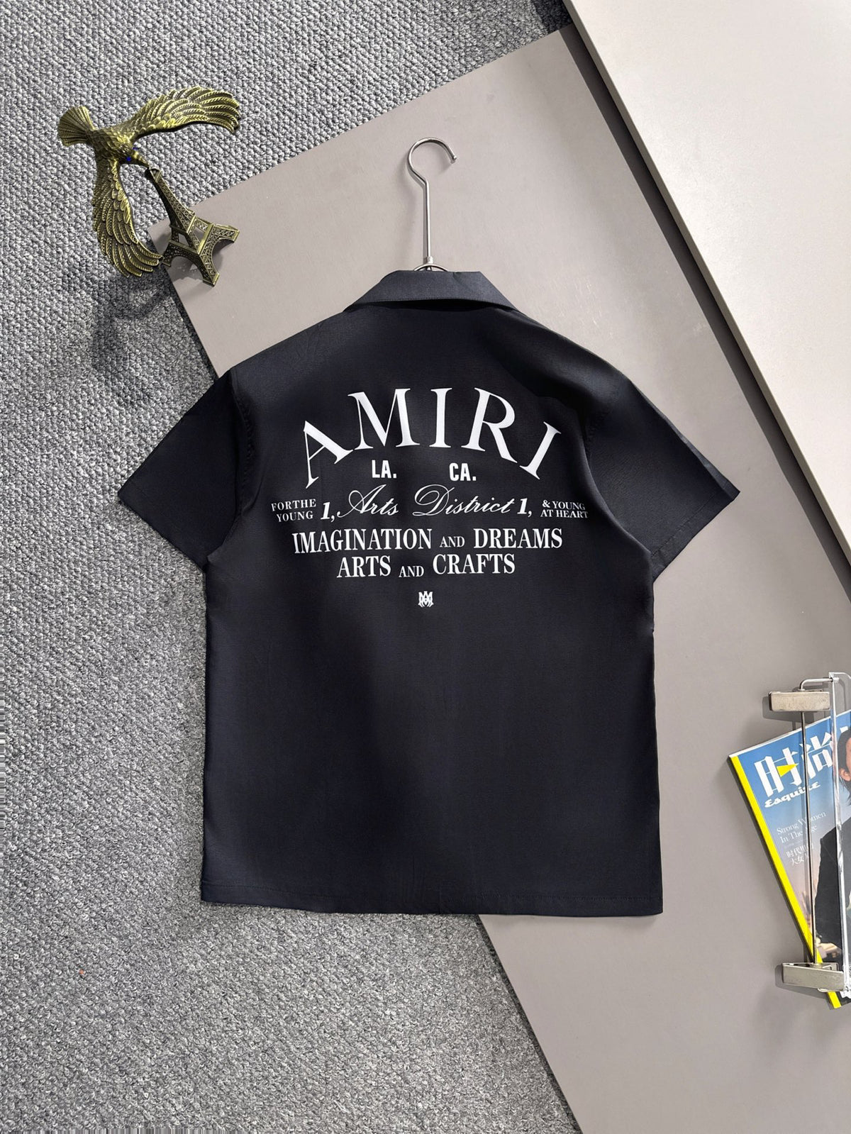 AMIRI Arts District Arch Logo Camp Collar Shirt and Shorts Set
