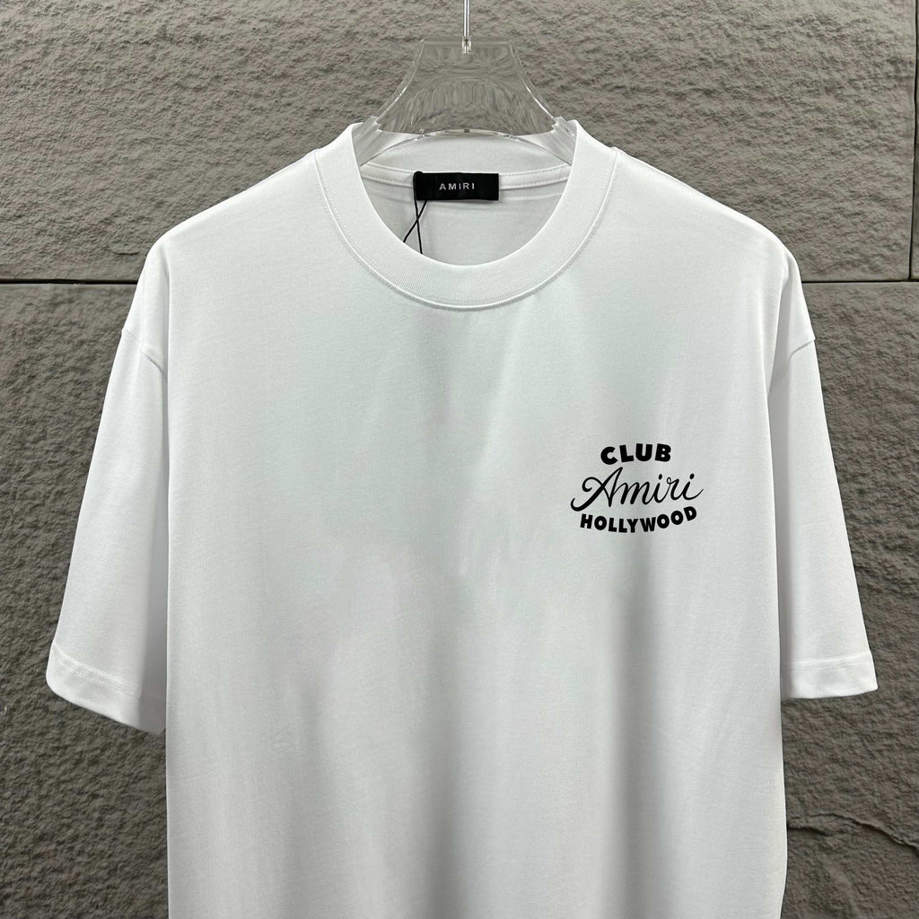 AMIRI Club Hollywood Back‑Print Crew‑Neck Short‑Sleeve T‑Shirt