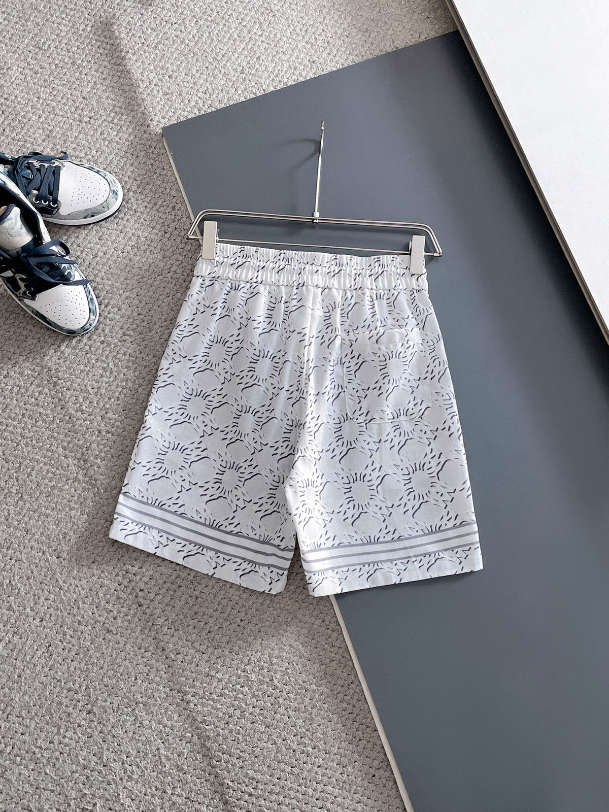 AMIRI All‑Over Print Short‑Sleeve Button‑Up Shirt & Drawstring Shorts Two‑Piece Summer Set