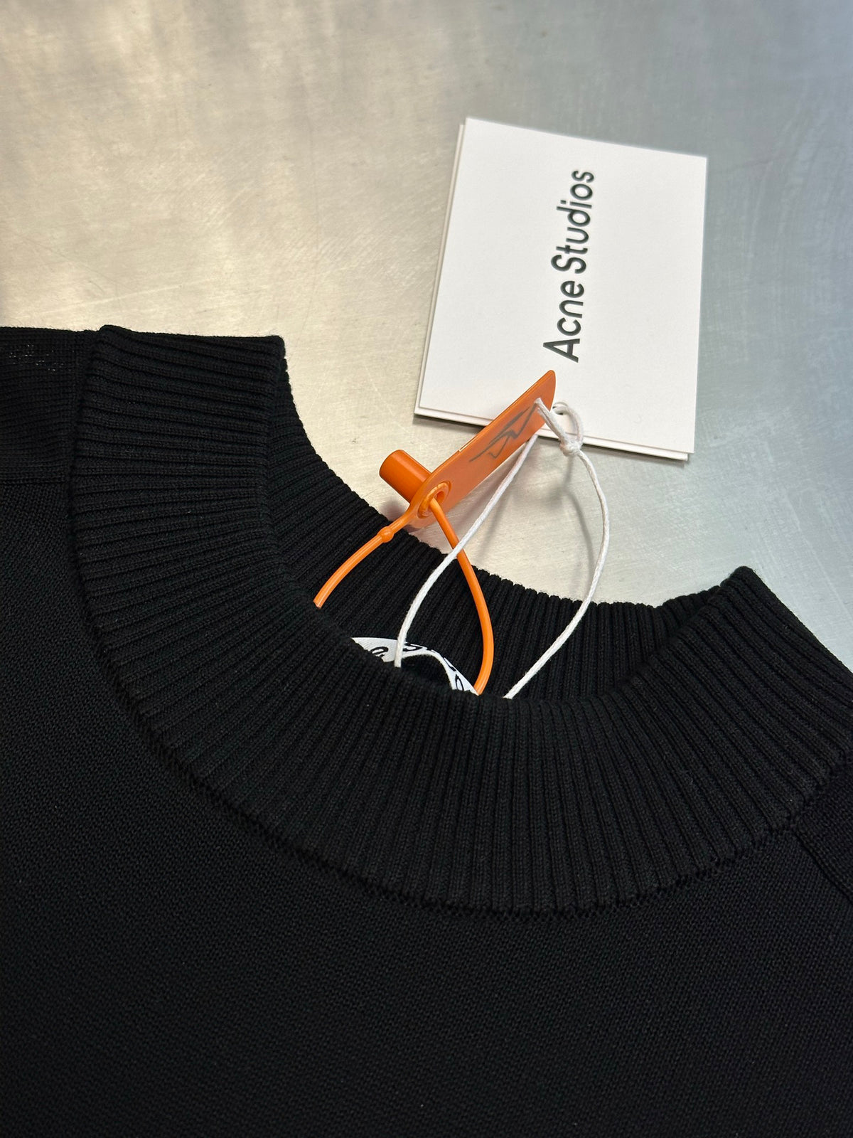 Acne Studios Short‑Sleeve Mock Neck Knit Top
