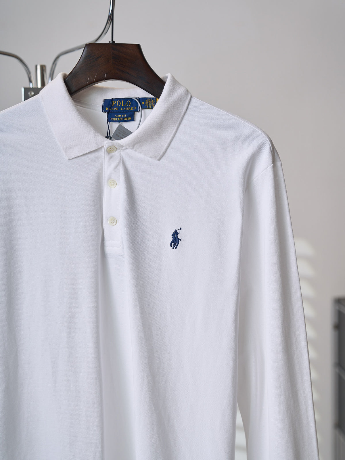 Polo Ralph Lauren Men's Long‑Sleeve Pique Polo Shirt With Small Pony Embroidery