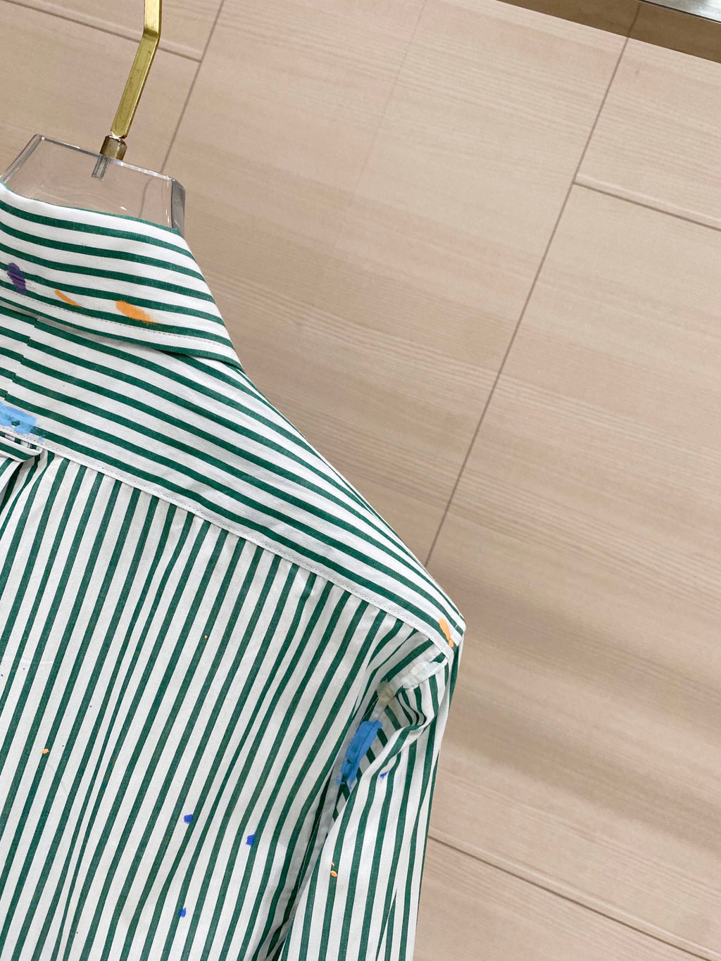 Ralph Lauren Men's Paint‑Splatter Stripe Long‑Sleeve Shirt