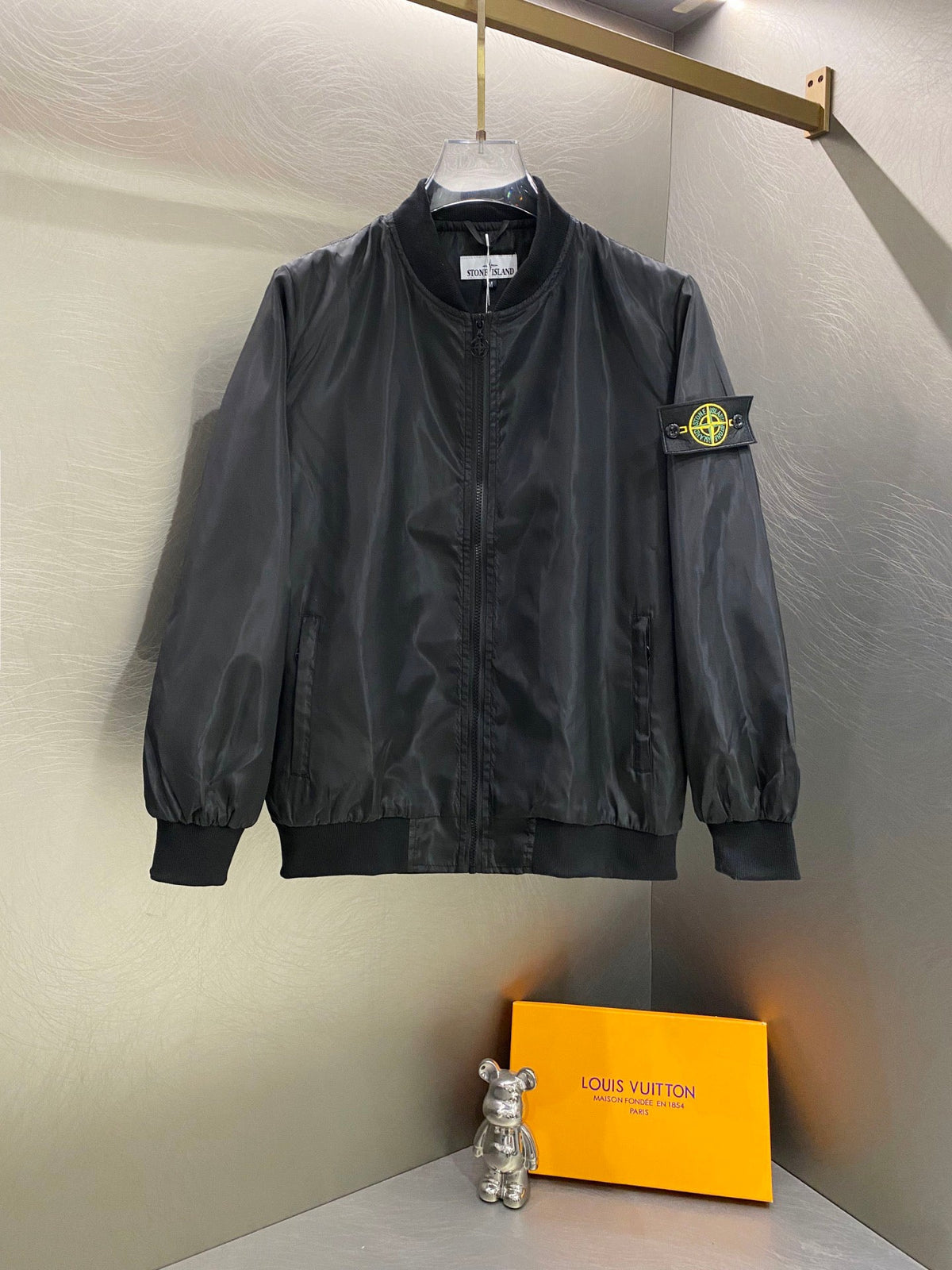 Stone Island High-Gloss Nylon Compass Badge Bomber Jacket - 3 Colors