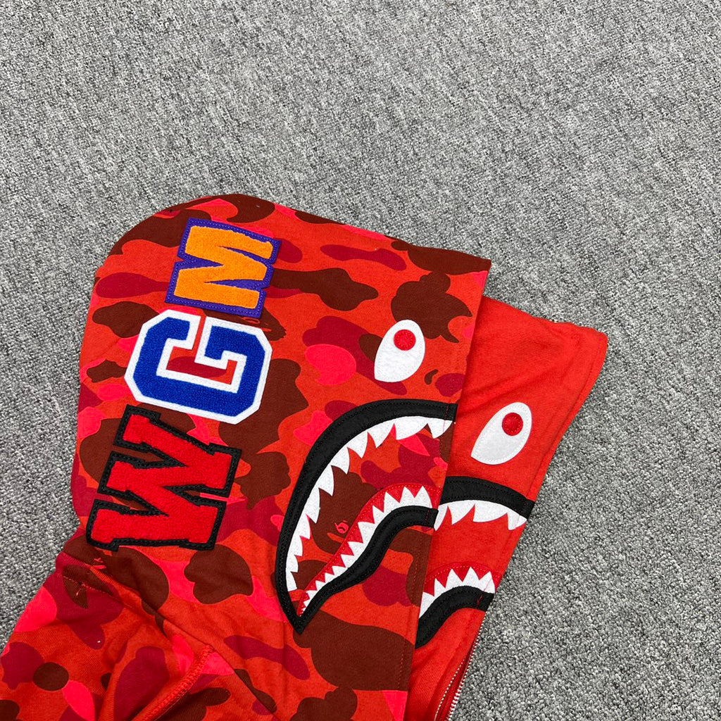 BAPE Shark Full-Zip Double Hood Camo Hoodie
