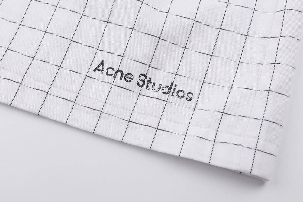 Acne Studios Grid‑Pattern Drawstring Casual Shorts