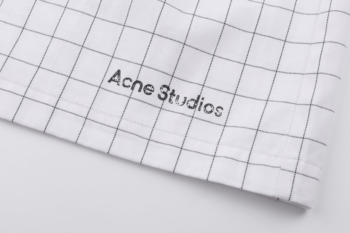 Acne Studios Grid‑Pattern Drawstring Casual Shorts