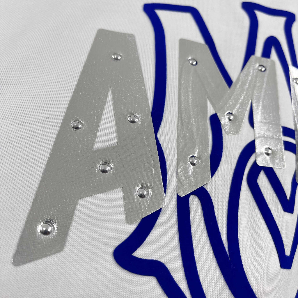 AMIRI MA Logo Riveted Letter Graphic Short‑Sleeve Tee