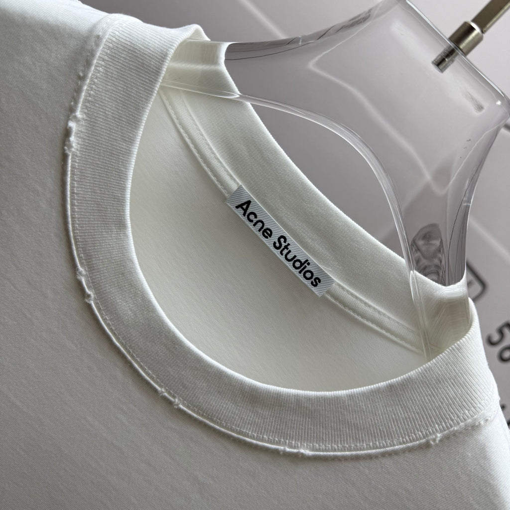 Acne Studios Two‑Teddy‑Bear Graphic Distressed‑Trim Crew‑Neck Short‑Sleeve T‑Shirt