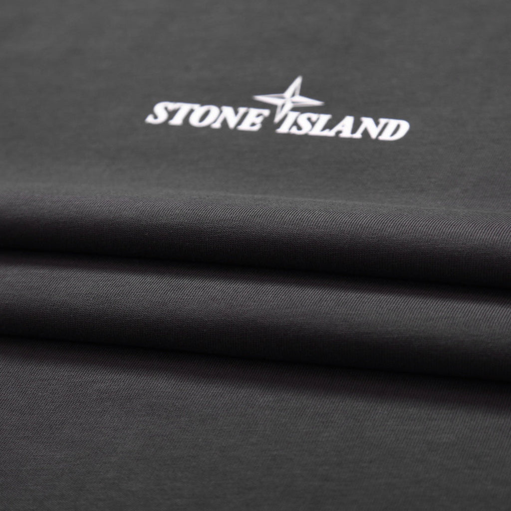 Stone Island Centre Chest Logo Crew Neck T-Shirt with Right Sleeve Nylon Zip Pocket