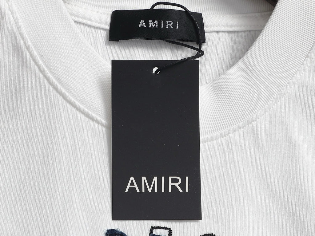 AMIRI MA Heart Motif Crew Neck Short‑Sleeve T‑Shirt