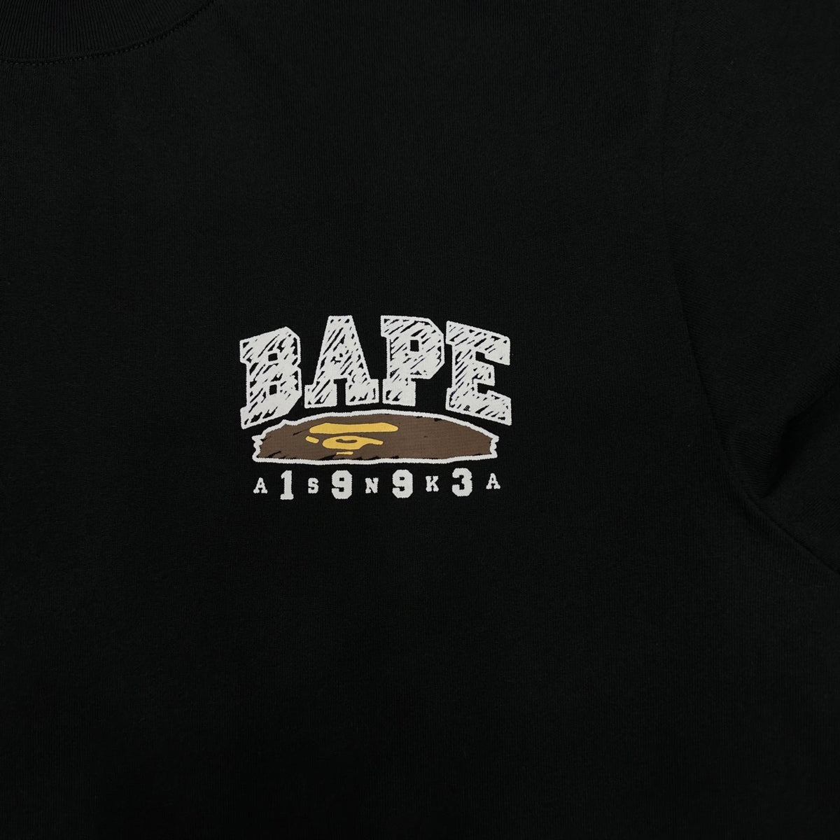 BAPE SS25 Back to School "1993" Camo-Fill College Logo Left Chest Oversized Heavyweight Unisex T-Shirt