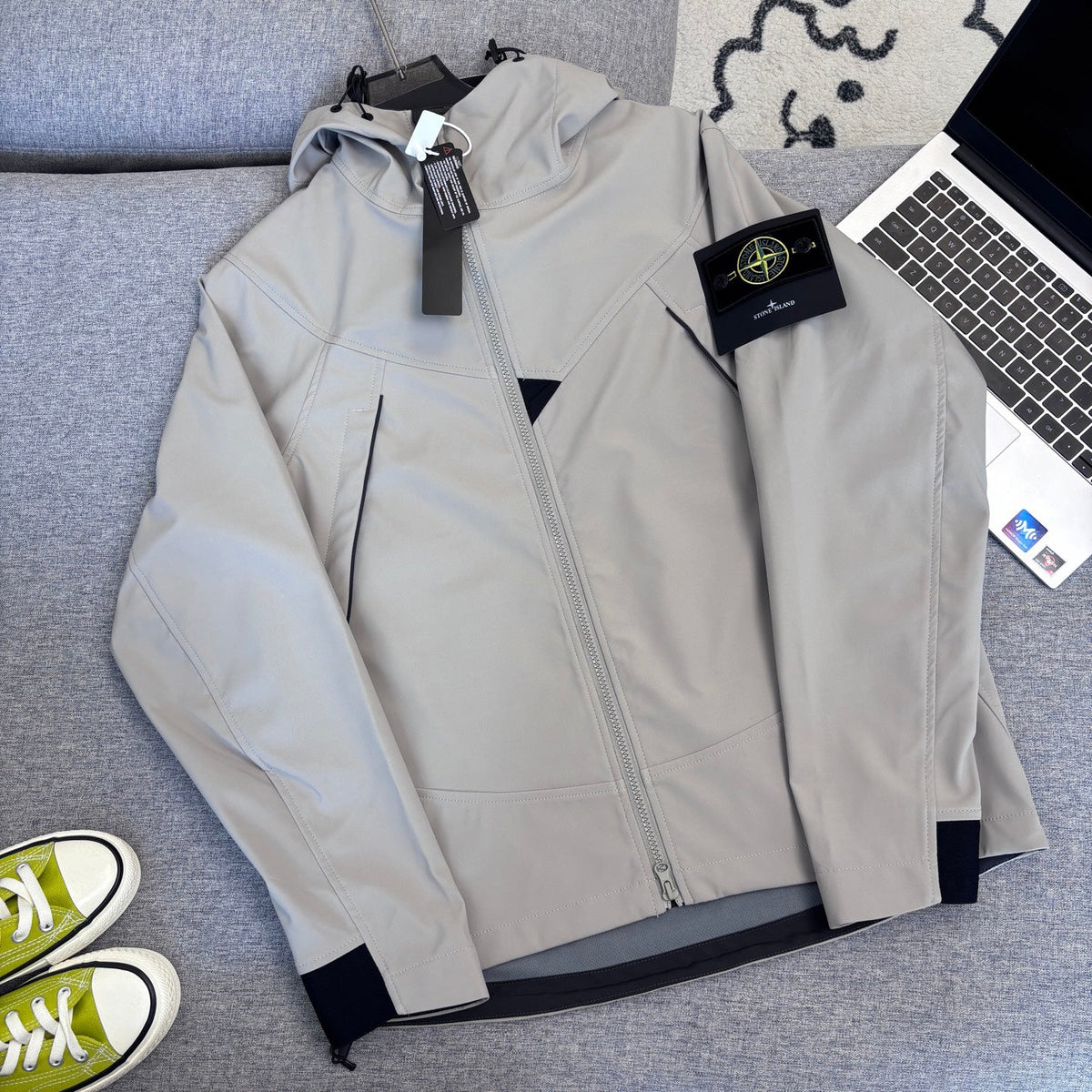 Stone Island Softshell Technical Hooded Jacket with Compass Badge