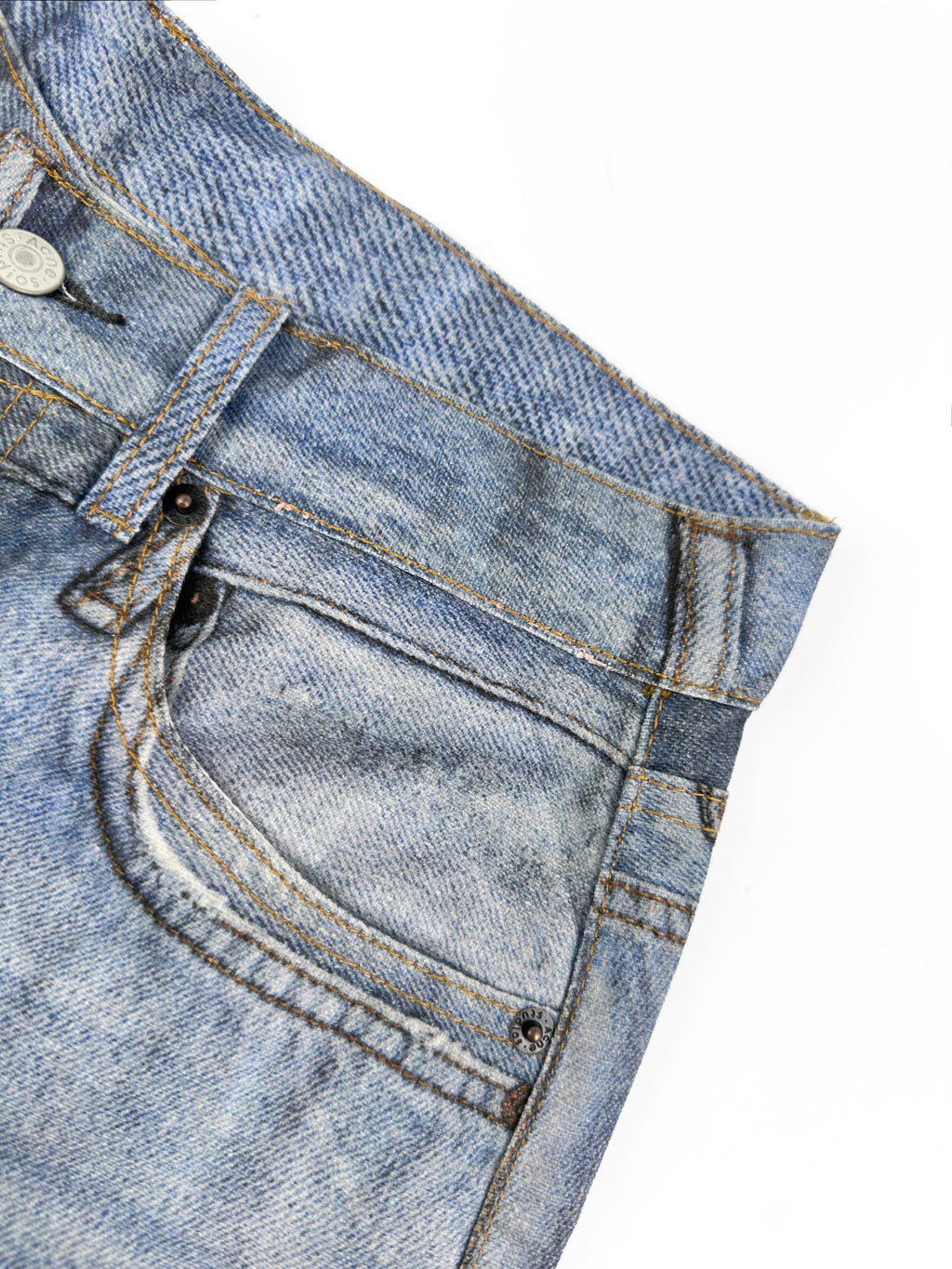 Acne Studios Patchwork Distressed Wide‑Leg Jeans