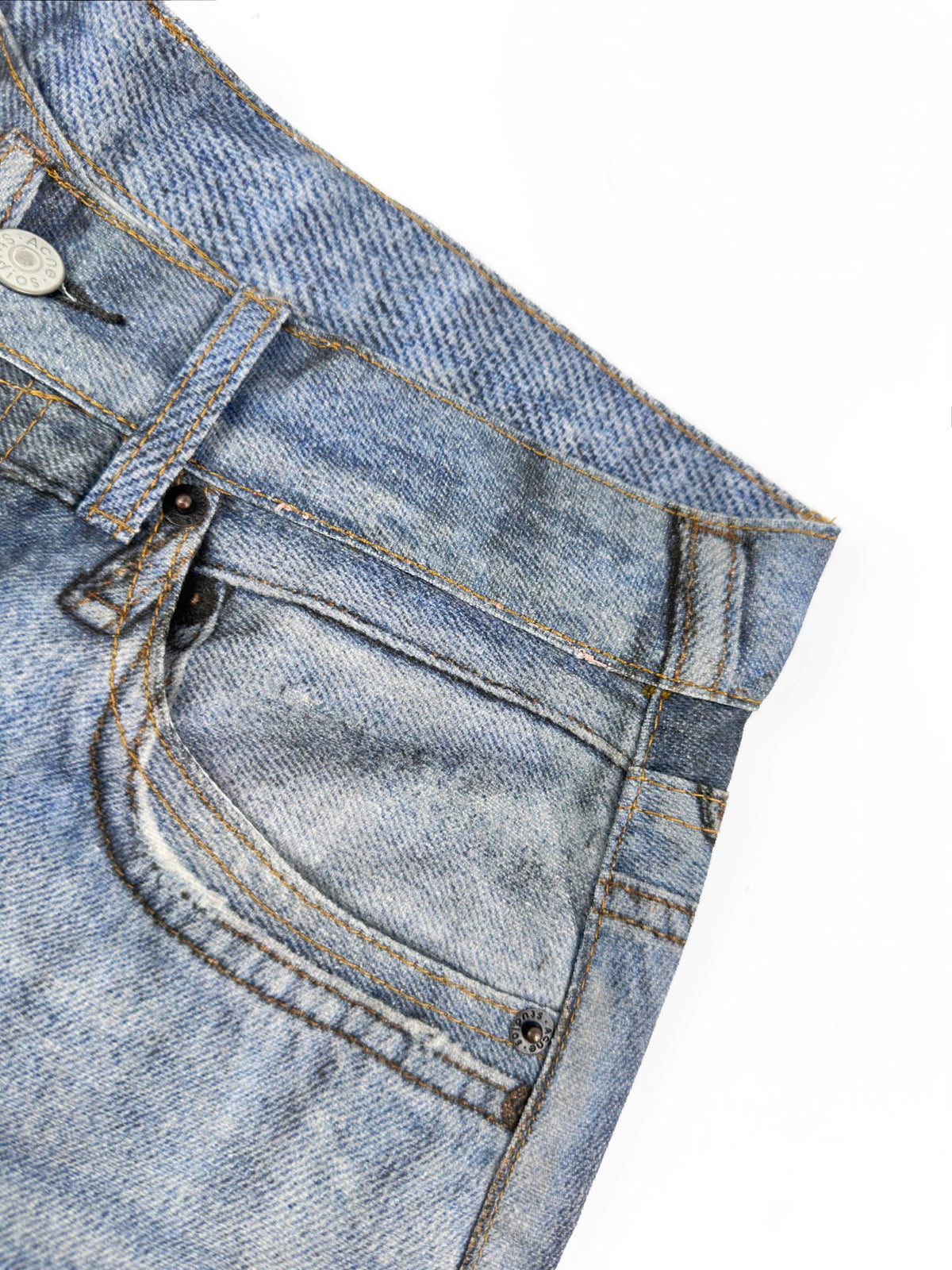 Acne Studios Patchwork Distressed Wide‑Leg Jeans