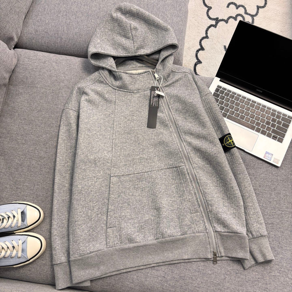 Stone Island Full-Zip Hoodie with Compass Badge