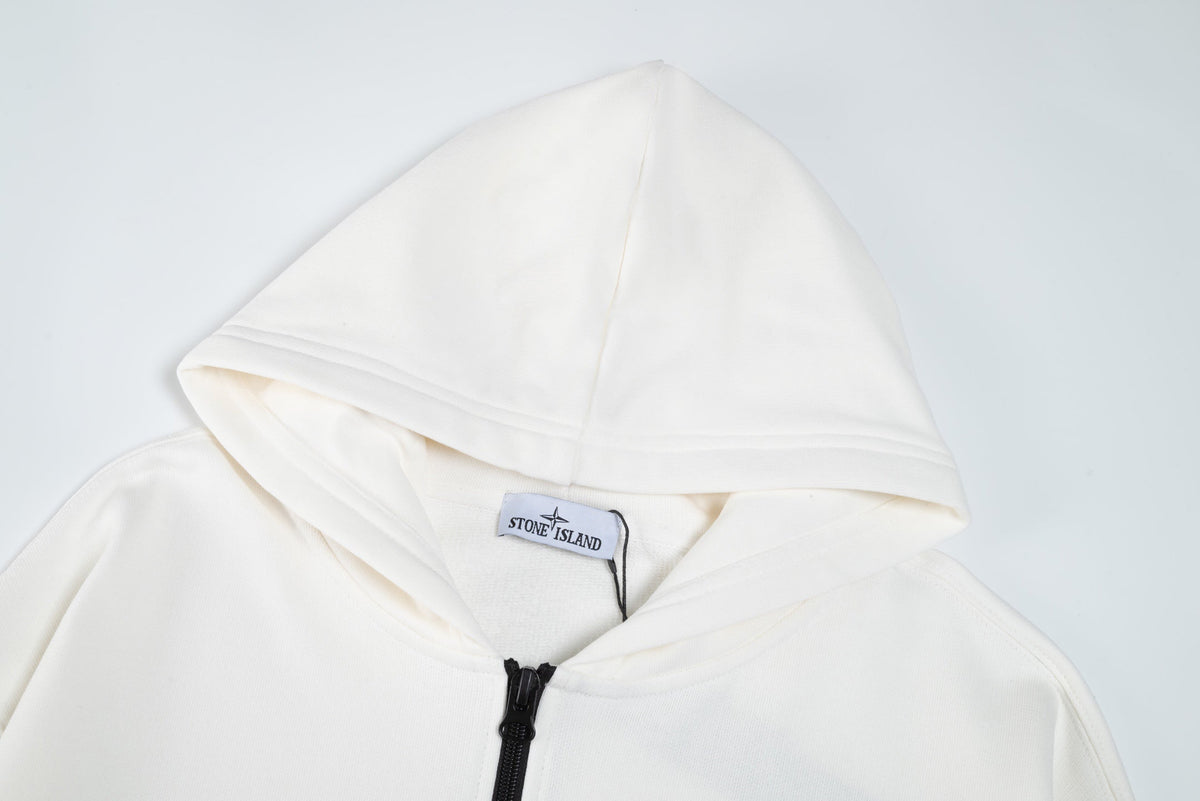 Stone Island Heavyweight Cotton Fleece Full-Zip Hoodie with Compass Badge