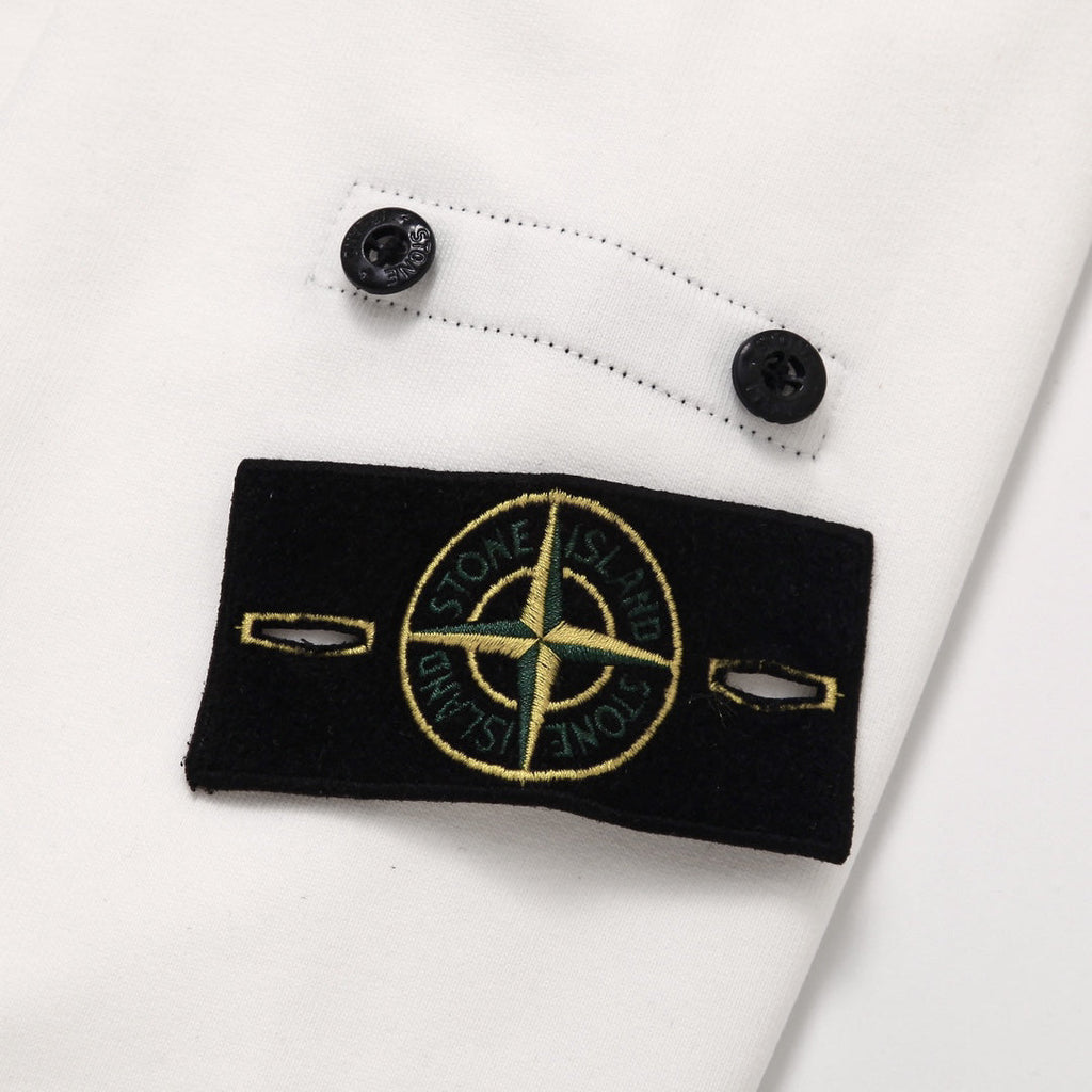Stone Island Cotton Half-Zip Mock Neck Sweatshirt with Left Sleeve Compass Badge