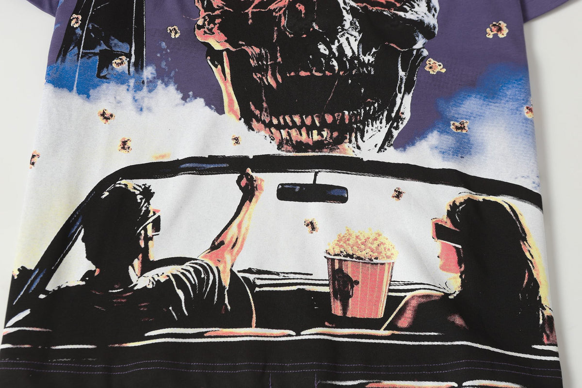 Godspeed Drive-In Horror Skull Vintage Graphic Tee