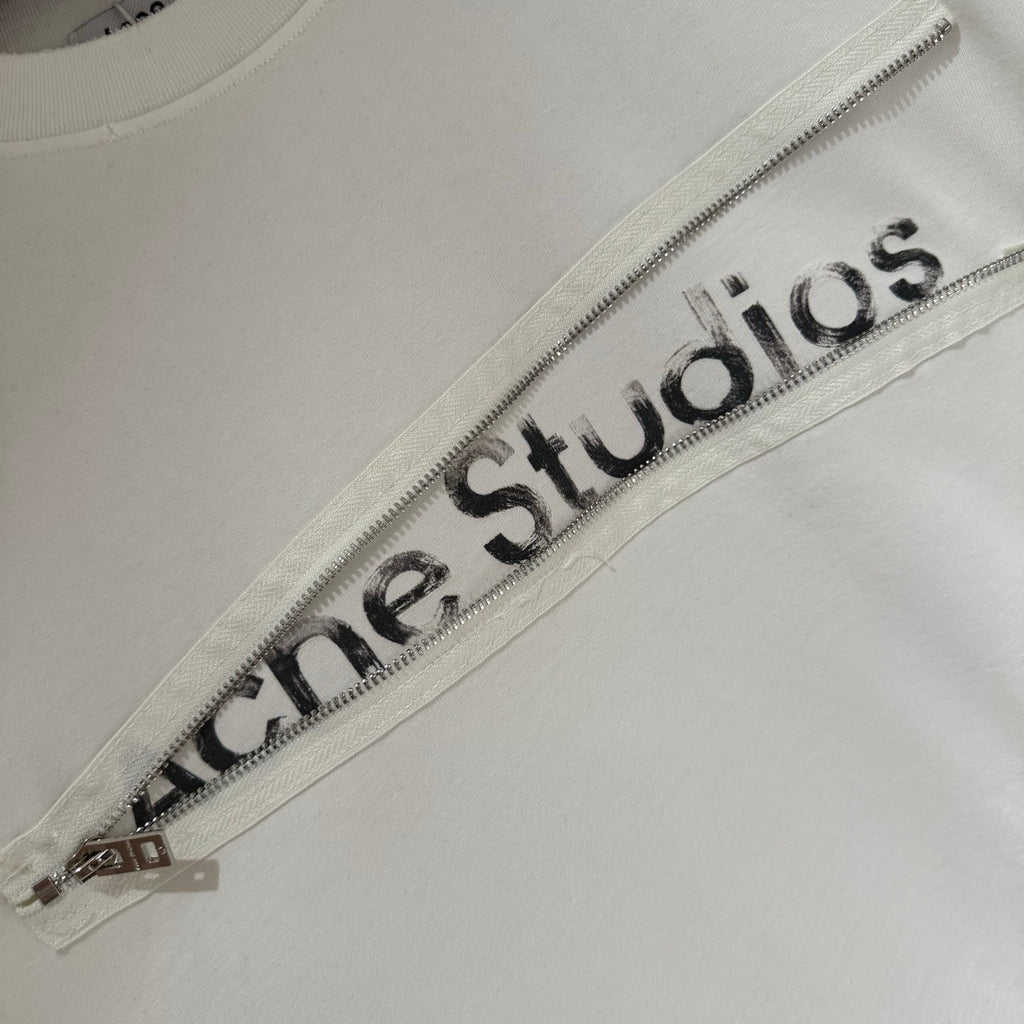 Acne Studios Zipper‑Detail Short‑Sleeve T‑Shirt