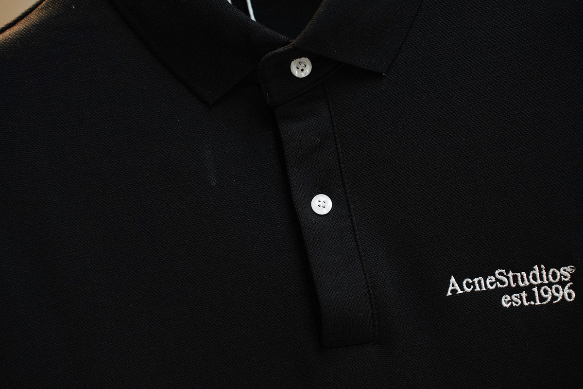 Acne Studios Est.1996 Chest Logo Short‑Sleeve Polo Shirt