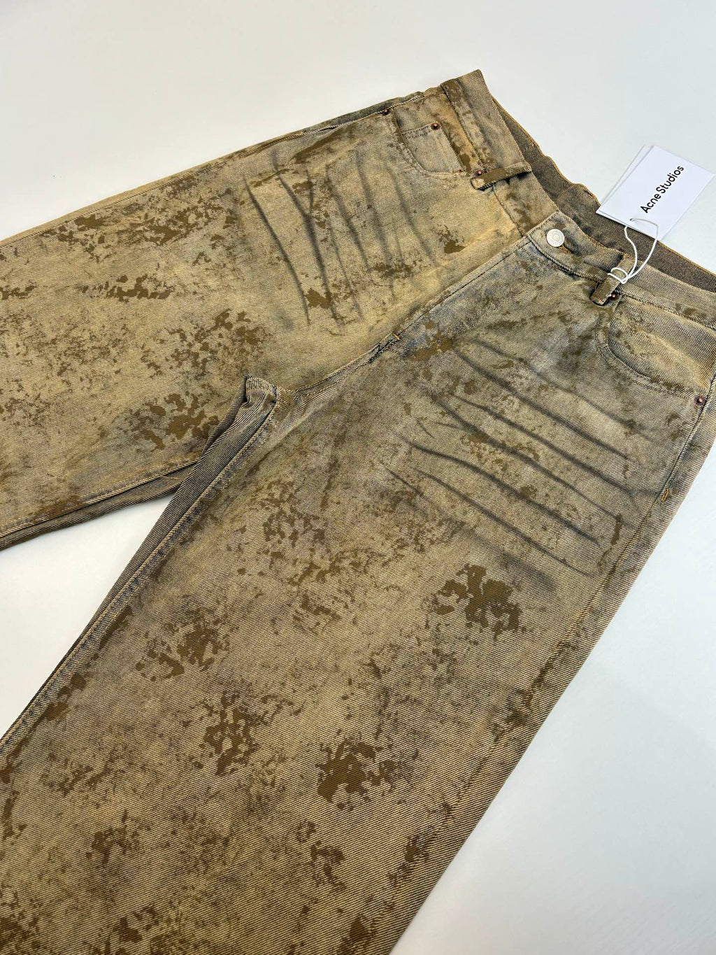 Acne Studios Vintage Distressed‑Print Wide‑Leg Jeans
