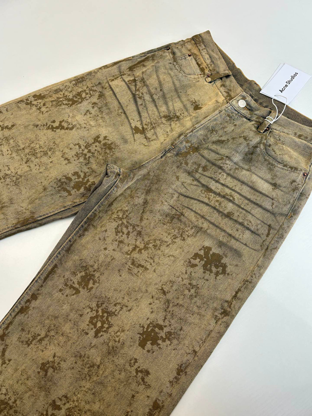 Acne Studios Vintage Distressed‑Print Wide‑Leg Jeans