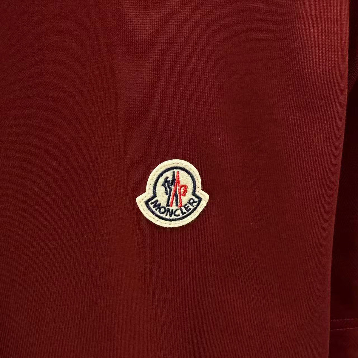 Moncler Badge Essential T-Shirt Burgundy