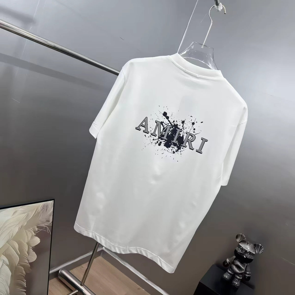 AMIRI Splatter Logo Graphic Crew-Neck Short-Sleeve T-Shirt