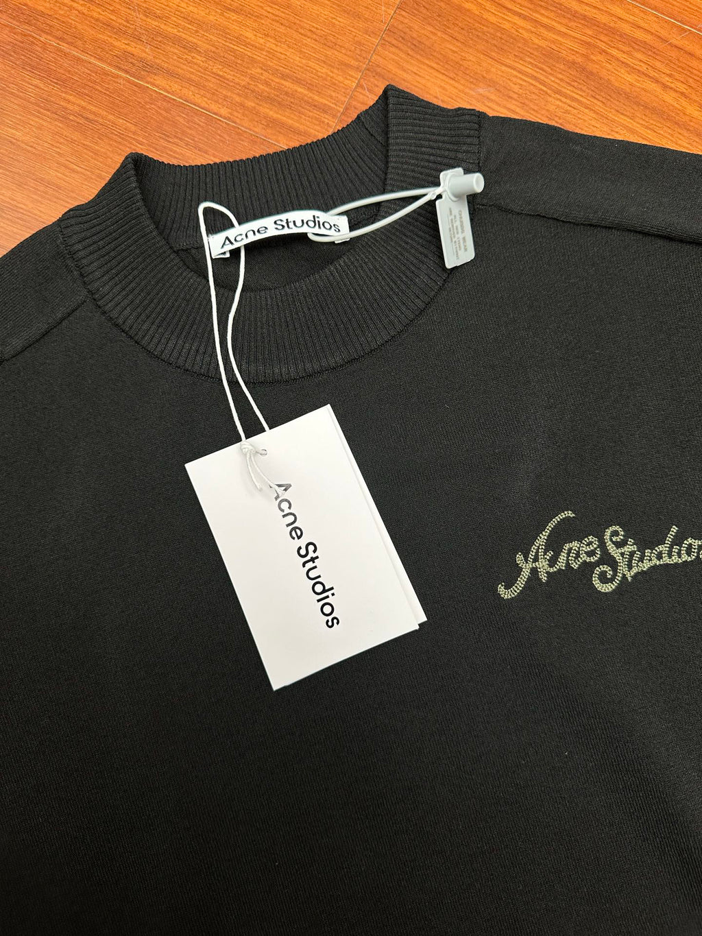 Acne Studios Script Logo Short‑Sleeve Knit Top