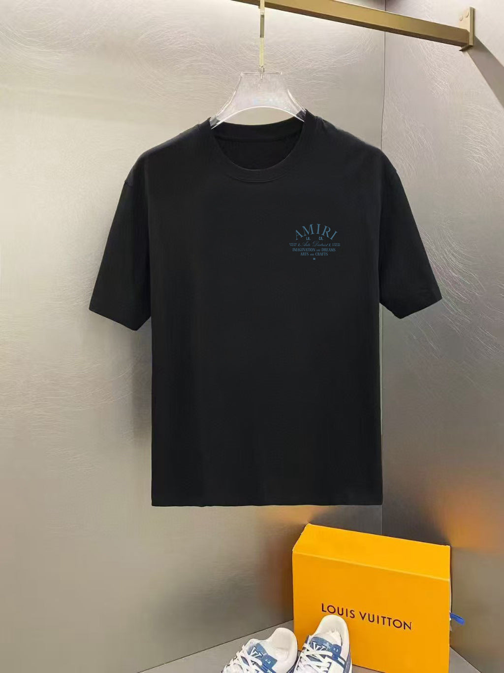 Amiri  Vintage Text Chest Crew‑Neck Short‑Sleeve T‑Shirt