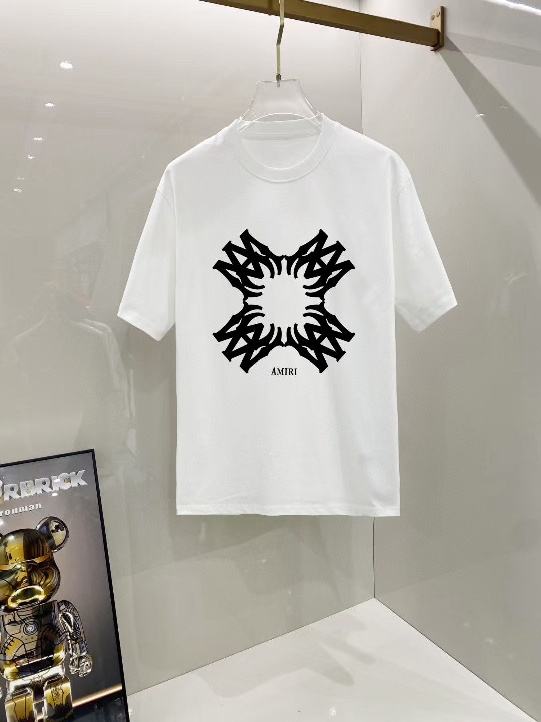 AMIRI Symmetrical Tribal Graphic Crew Neck Short‑Sleeve T‑Shirt