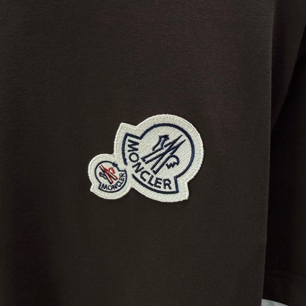 Moncler Double Badge T-Shirt Dark Brown