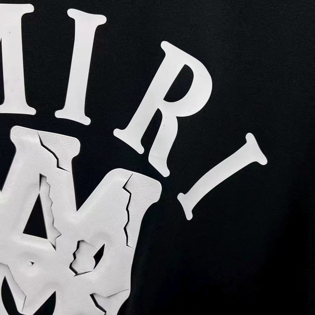 AMIRI Cracked MA Logo Graphic Short‑Sleeve Tee