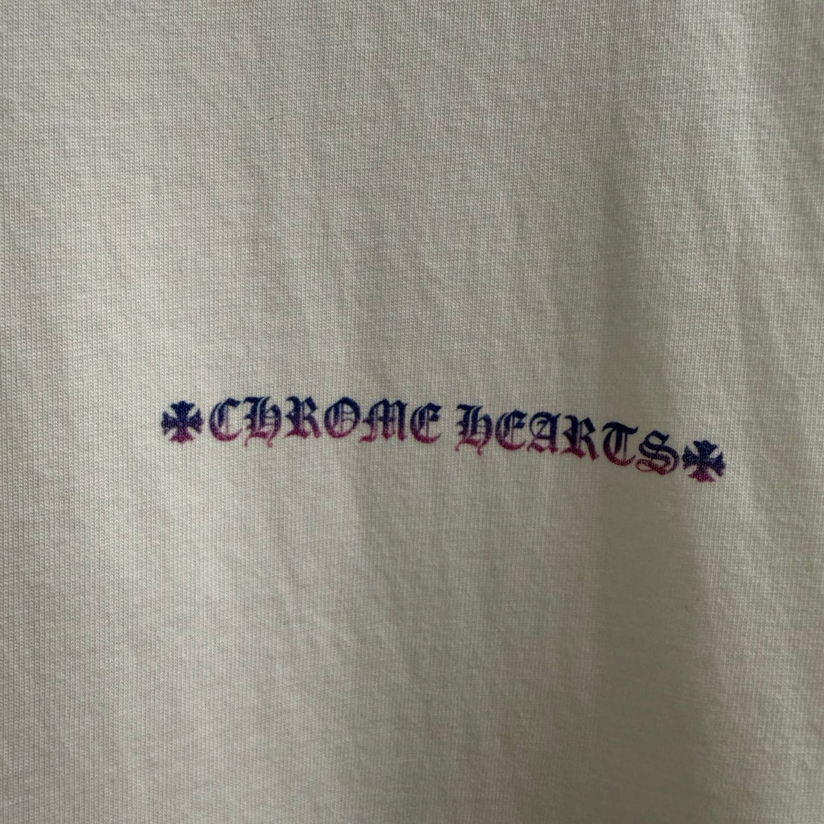 Chrome Hearts Gradient‑Script Distressed‑Trim Oversized Crew‑Neck T‑Shirt