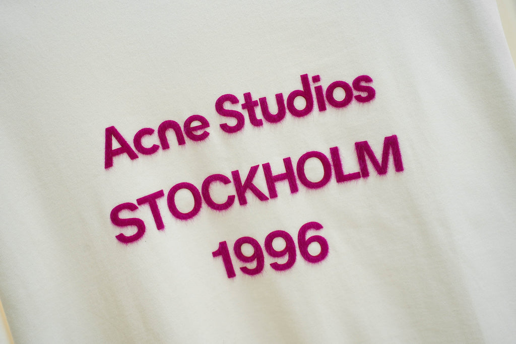 Acne Studios Stockholm 1996 Text‑Print Crew‑Neck Short‑Sleeve T‑Shirt