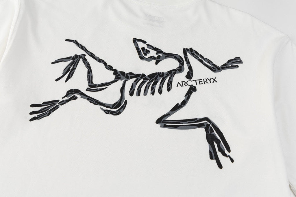 Arc'teryx Chest Bird Logo Back Marble‑Texture Fossil Bird SS T‑Shirt