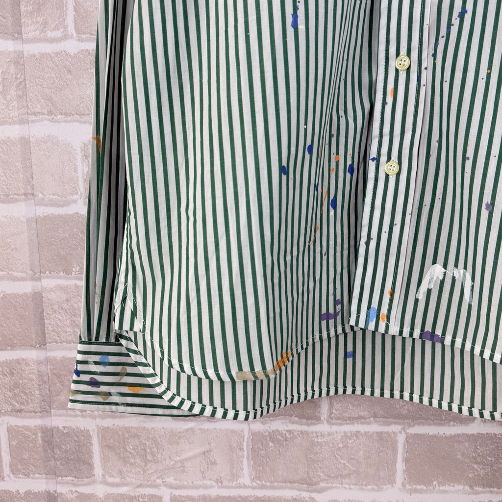 Ralph Lauren Men's Paint‑Splatter Striped Long‑Sleeve Button‑Down Shirt